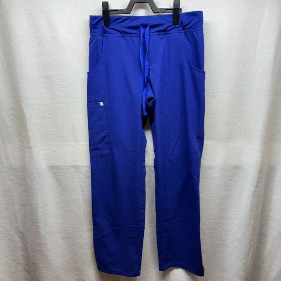 FIGS Women's Scrub Pants Cobalt Blue Drawstring Waist Cargo Pocket Comfort - Picture 1 of 10